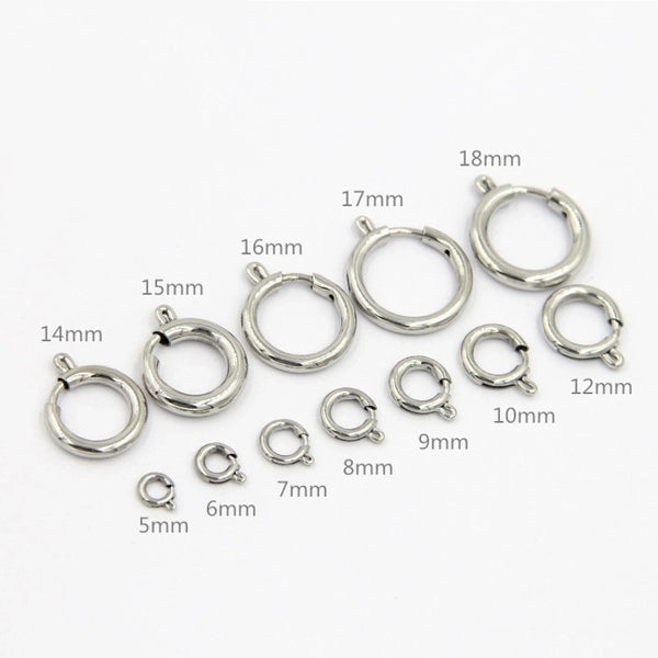 10 Pieces 304 Stainless Steel Solid Color Jewelry Buckle