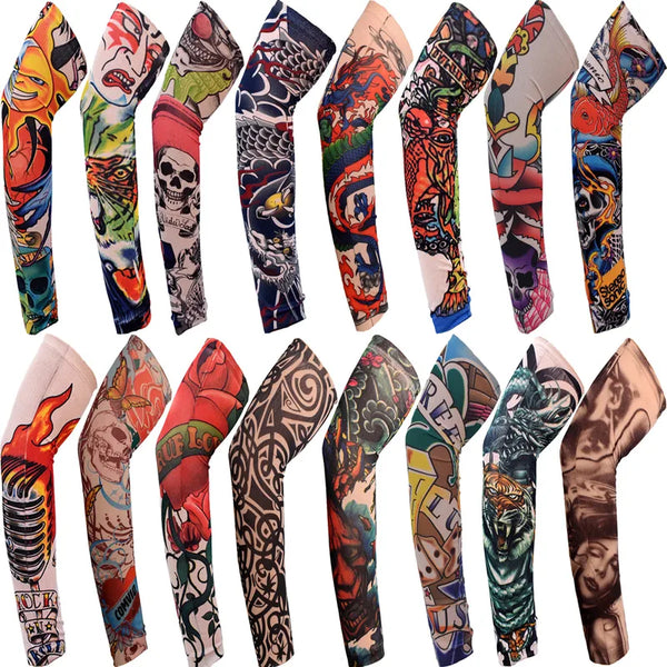 Unisex Punk Cool Style Stripe Skull Polyester Arm Sleeves