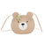 Kid'S Small Pu Leather Little Bear Cute Round Zipper Crossbody Bag