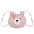 Kid'S Small Pu Leather Little Bear Cute Round Zipper Crossbody Bag