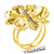Cute Geometric Flower 304 Stainless Steel 18K Gold Plated Irregular Polishing Adjustable Ring