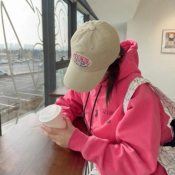 Women'S Cartoon Style Cute Minimalist Letter Bear Curved Eaves Baseball Cap