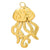 1 Piece 20 * 33Mm Hole 2~2.9Mm 304 Stainless Steel 18K Gold Plated Jellyfish Polished Pendant