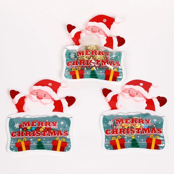 Christmas Gift Decoration Packaging Kindergarten Shopping Mall Gift Bag Cute Cartoon Special-Shaped Self-Sealing Bag In Stock