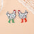 10 Pieces Hot Sale Double-Sided Acrylic Creative Christmas Chicken Earrings Necklace Keychain Pendant Chicken Positive And Negative