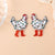 10 Pieces Hot Sale Double-Sided Acrylic Creative Christmas Chicken Earrings Necklace Keychain Pendant Chicken Positive And Negative