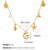 Beach Starfish 304 Stainless Steel Artificial Pearls 18K Gold Plated Polishing Inlay Pendant Necklace