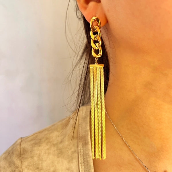 1 Pair Retro Minimalist Geometric 201 Stainless Steel 18K Gold Plated Drop Earrings