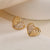 1 Pair Minimalist Commute Heart Shape Plating Inlay Copper Zircon Ear Studs