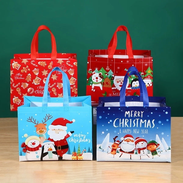 Christmas Non-Woven Bag Handbag Cartoon Christmas Gift Bag Environmental Protection Bag Folding Storage Bag