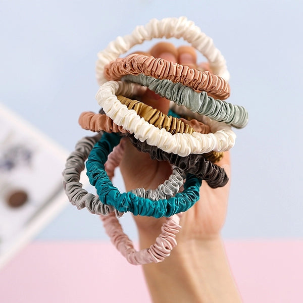 Women'S Minimalist Solid Color 100% Silk Hair Tie