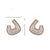 1 Pair Xuping Minimalist C Shape Geometric Inlay Copper Artificial Gemstones 18K Gold Plated Ear Studs