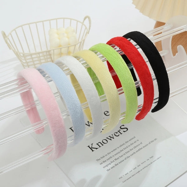 Women'S Lady Solid Color Plastic Plush Hair Band