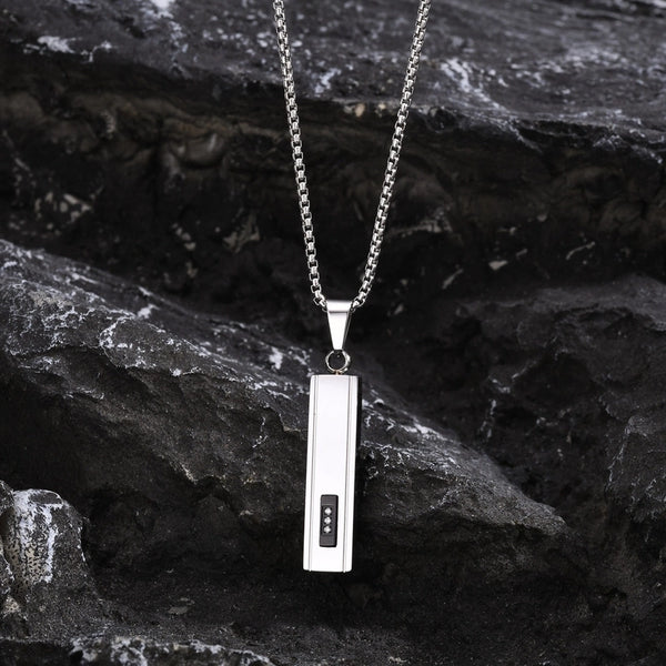 Minimalist Streetwear Square 201 Stainless Steel Inlay Zircon Men'S Pendant Necklace