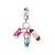 1 Piece 10-13Mm White Copper Cartoon Character Color Block Heart Shape Jewelry Accessories Pendant