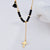 Elegant Retro Minimalist Cross 304 Stainless Steel 18K Gold Plated Tassel Pendant Necklace