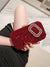 New Red Square Buckle Banquet Bag Evening Bag Velvet Dinner Clutch Bag Chain Bag High-Grade Box Bag For Women