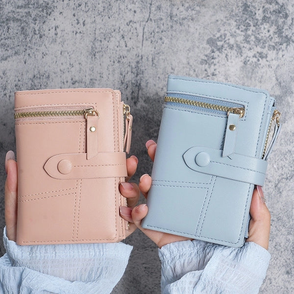 New Ladies Purse Pu Leather Short Zipper Coin Purse 30% Discount Wallet Spot