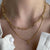 Copper 18K Gold Plated Inlay Geometric Zircon Necklace