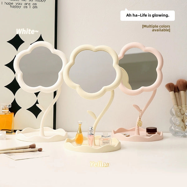 Flower Sunflower Makeup Mirror Girl Dressing Table Desktop Jewelry Beauty Mirror Bedroom Dormitory Desktop Mirror
