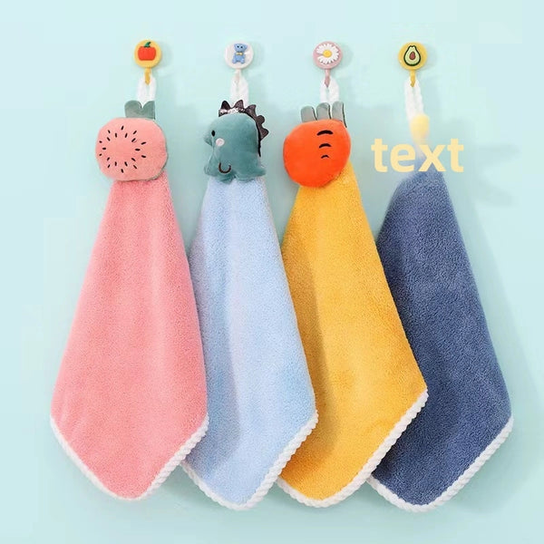 Hand Towel Can Be Hung Cute Hand Towel Thickened Absorbent Quick-Drying Lint-Free Hand Cloth