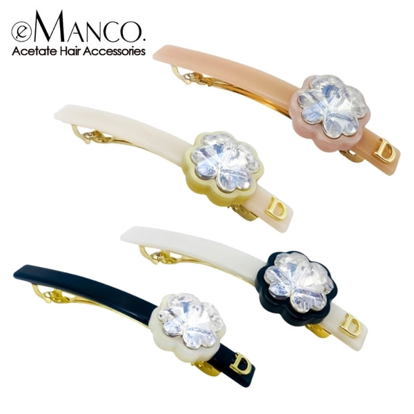 Women'S Elegant Solid Color Acetic Acid Sheets Hair Clip