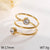 Vintage Style Geometric 304 Stainless Steel 18K Gold Plated Open Rings