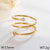 Vintage Style Geometric 304 Stainless Steel 18K Gold Plated Open Rings