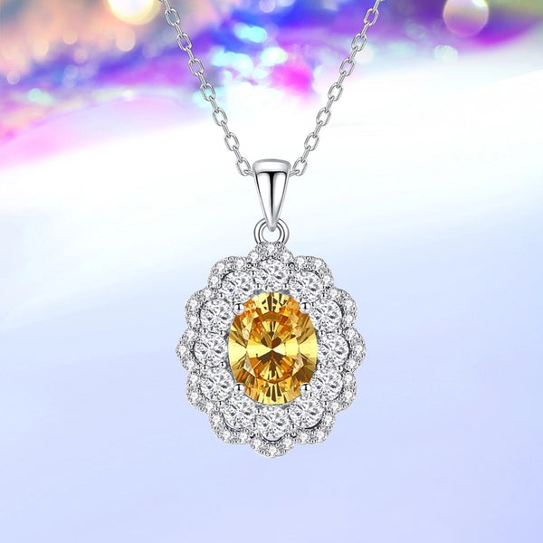 1 Piece 925 Sterling Silver 925 Sterling Silver Oval-Cut Lab-Grown Diamond