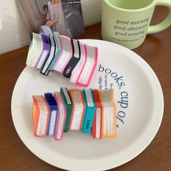 Women'S Casual Minimalist Streetwear Book Acetic Acid Sheets Hair Claws