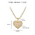 Copper 18K Gold Plated Imitation Gold  K Gold Plated Inlay Heart Shape Zircon Copper Jewelry Sets