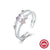 925 Sterling Silver Zircon Cross Flower Butterfly Open Rings
