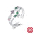 925 Sterling Silver Zircon Cross Flower Butterfly Open Rings
