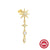 1 Piece 925 Sterling Silver Zircon Cross Star Solid Color Drop Earrings Ear Cuffs