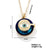 304 Stainless Steel Copper K Gold Plated Inlay Devil'S Eye Crystal Pendant Necklace