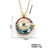 304 Stainless Steel Copper K Gold Plated Inlay Devil'S Eye Crystal Pendant Necklace