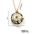 304 Stainless Steel Copper K Gold Plated Inlay Devil'S Eye Crystal Pendant Necklace