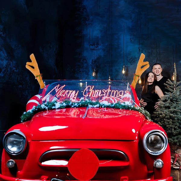 New Christmas Antlers Car Decoration Atmosphere Layout Red Elk Horn Christmas Atmosphere Decorations Big Antlers