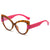 New Fashion Color Contrast Cat'S Eye Plain Glasses Personality Simple Casual Plain Face Anti-Blue Light Spectacle Frame