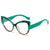 New Fashion Color Contrast Cat'S Eye Plain Glasses Personality Simple Casual Plain Face Anti-Blue Light Spectacle Frame