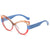 New Fashion Color Contrast Cat'S Eye Plain Glasses Personality Simple Casual Plain Face Anti-Blue Light Spectacle Frame