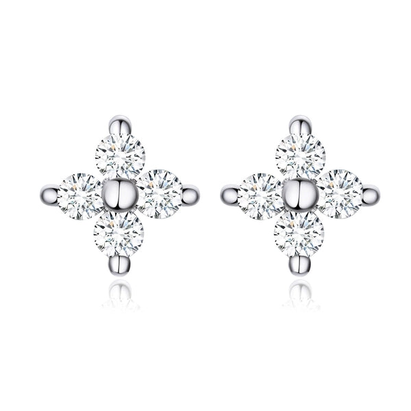 1 Pair 925 Sterling Silver Flower Ear Studs