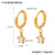 1 Pair Elegant Luxurious Vacation Pentagram Inlay 304 Stainless Steel Zircon 18K Gold Plated Drop Earrings