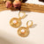 1 Pair Classical Geometric Heart Shape Freshwater Pearl Copper 18K Gold Plated Drop Earrings