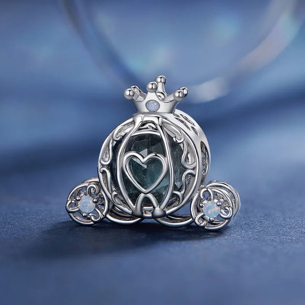 1 Piece 15*18Mm Hole 4~4.9Mm 925 Sterling Silver Glass Nano Opal White Gold Plated Pumpkin Heart Shape Beads Jewelry Accessories