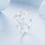 White Gold Plated 925 Sterling Silver Opal Leaf Flower Open Rings