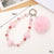 Basic Commute Round Arylic Plush Beaded Keychain