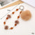 Basic Commute Round Arylic Plush Beaded Keychain