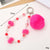 Basic Commute Round Arylic Plush Beaded Keychain