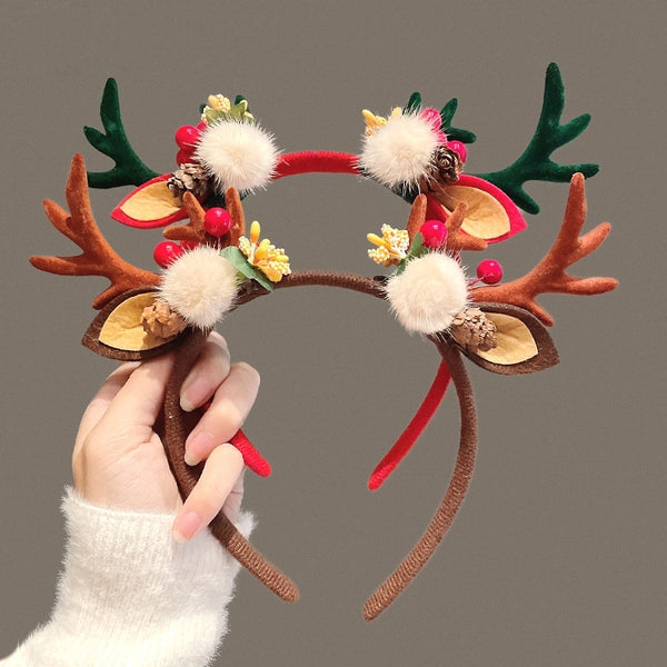 Christmas Christmas Wind Christmas Women'S Christmas Bell Flakes Elk Headdress